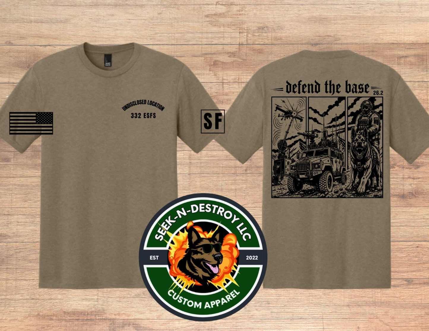 332 ESFS Defend the Base Tri-Blend Short Sleeve Tee