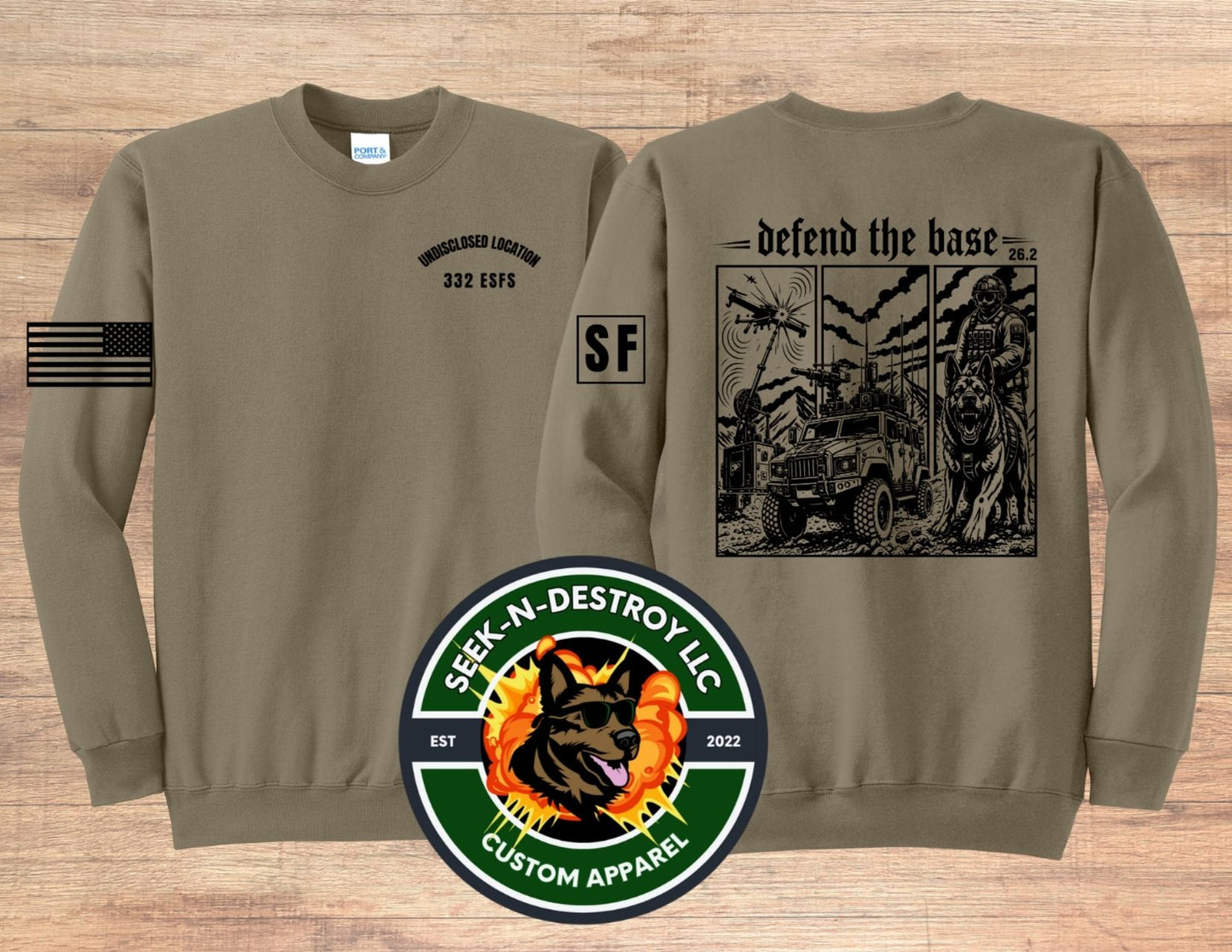 332 ESFS Defend the Base Crewneck Sweatshirt