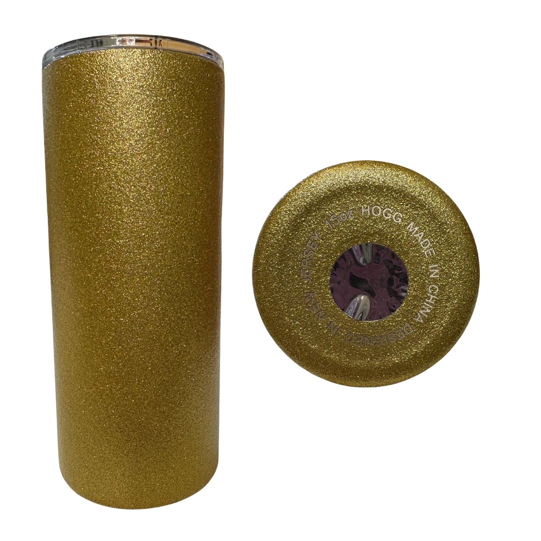 Limited Edition Gold Glitter Sublimation Tumbler – 15oz Custom