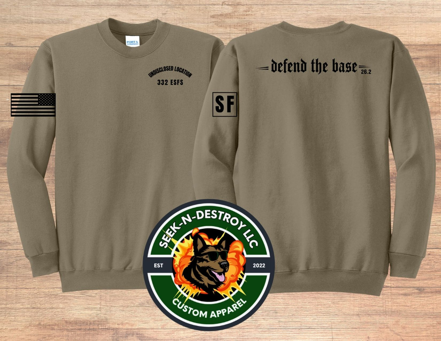 332 ESFS Defend the Base Crewneck Sweatshirt